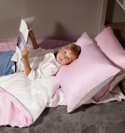 Компект постельного белья Violet kids тенсель люкс 300 тс розовый, белый