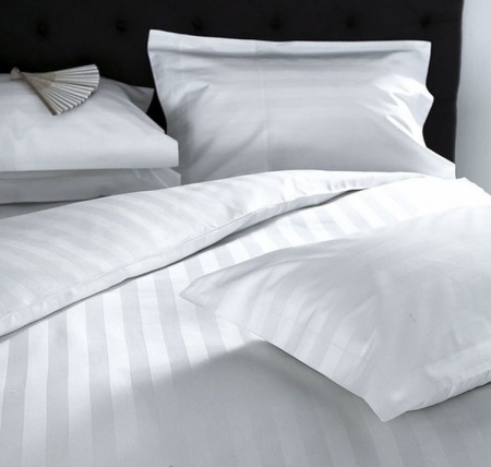 Комплект Hotel 5* Stripe из белого страйп-сатина