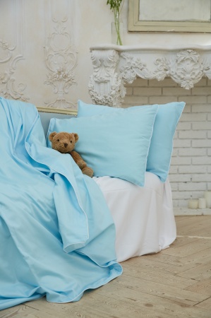Компект постельного белья Juliette kids 300 тс, небесно-голубой 