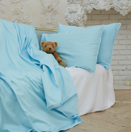 Компект постельного белья Juliette kids 300 тс, небесно-голубой 